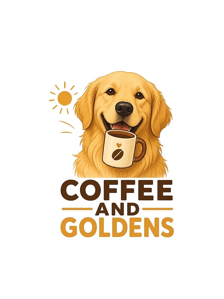 Coffee and Goldens Golden Retriever coffee lover morning gift by language-des