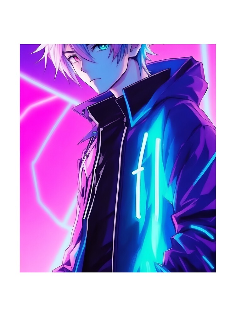 "Neon Reverie: Innocence with Anime Boy" Premium T-Shirt Design by AyushAIImage01