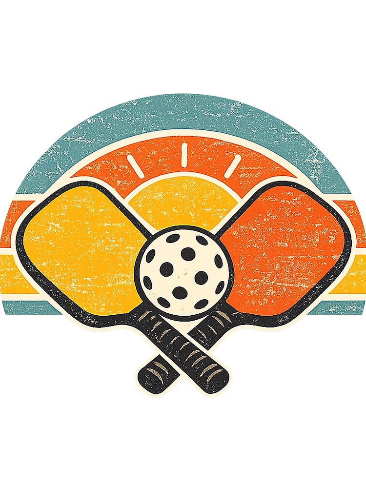 Pickleball Paddles Retro Sunset Vintage Badge by eignvalue