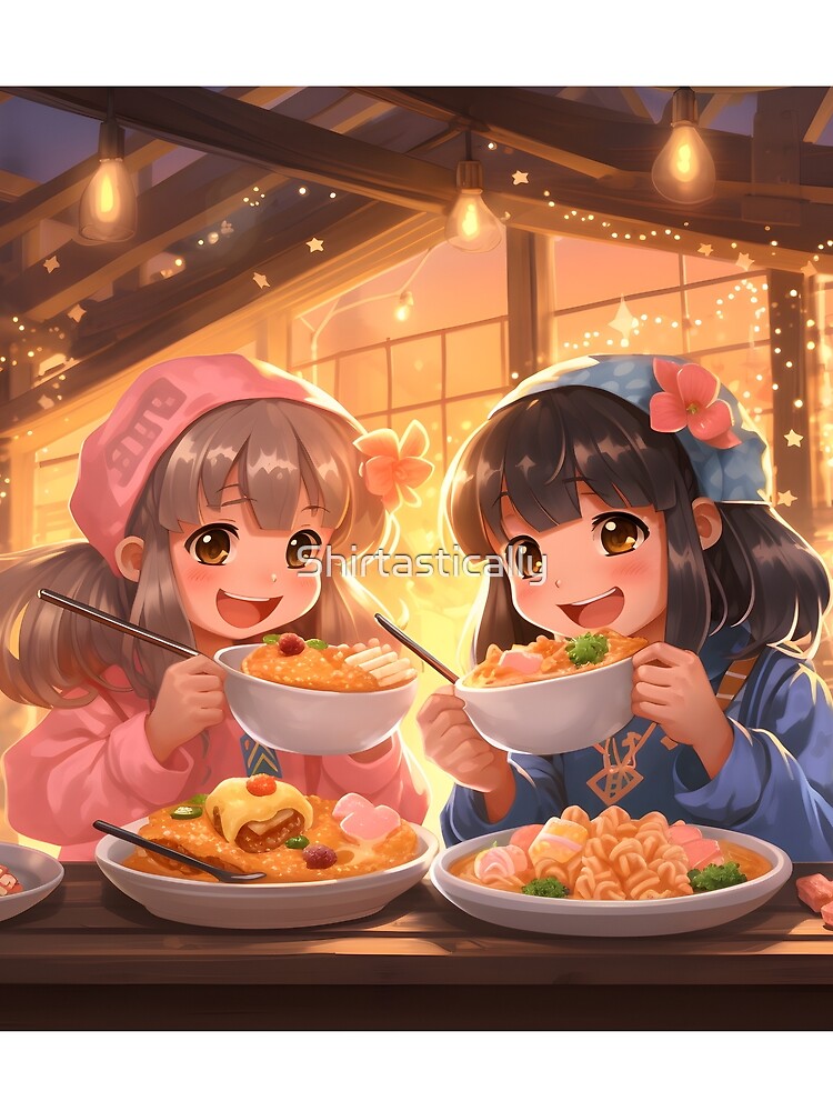 Rainy Day Noodle Party with Anime Girls by Shirtastically