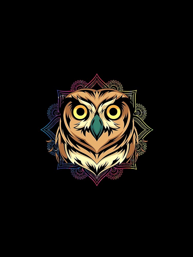 Sacred Geometry Forest Bird Animal Mandala Owl by MilasKloser