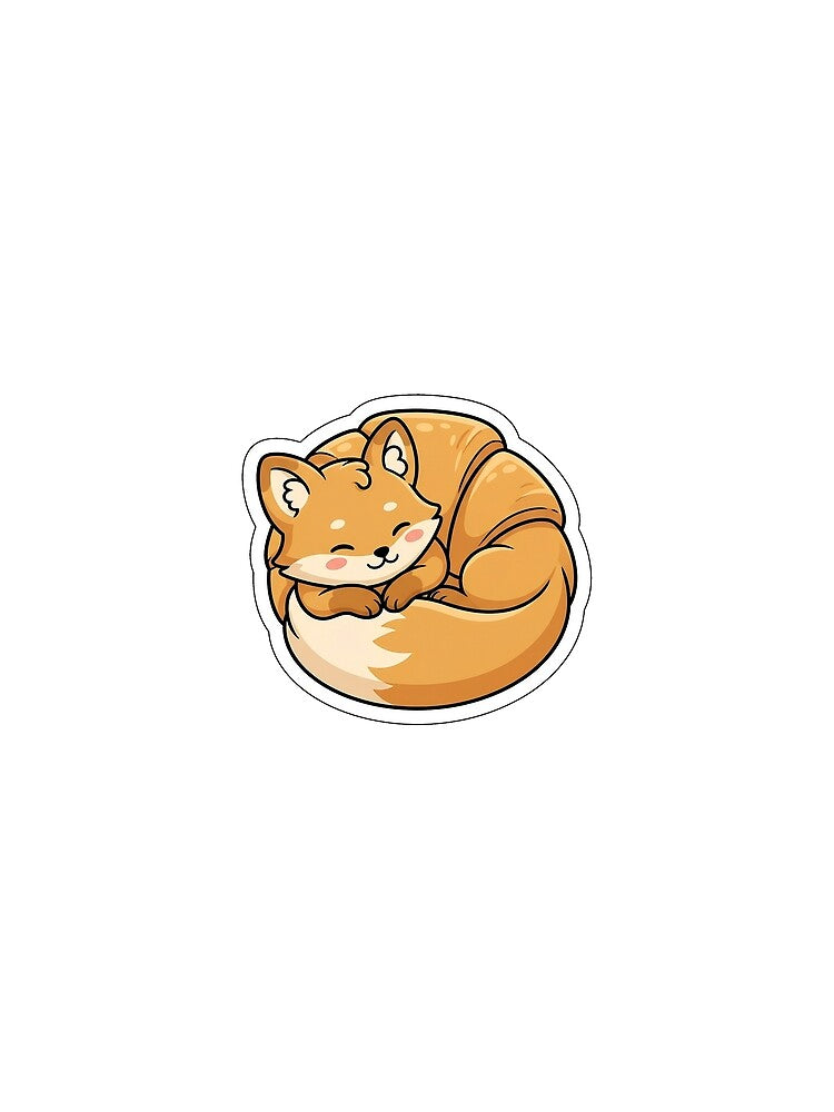 French Croissant Fox - Buttery Pastry Animal Sticker by SimpleP