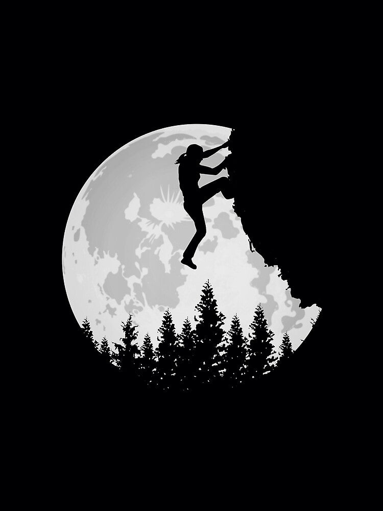 Inspirational Moon Climbing Rock Climbing Climber Mountain Bouldering Funny by Jutisi