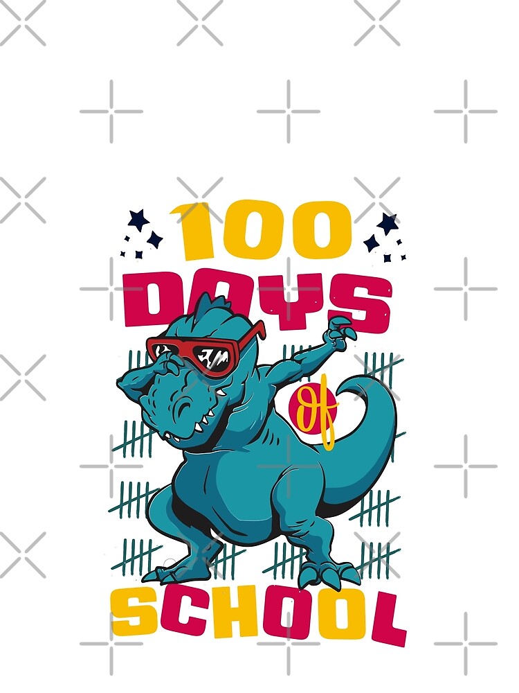 100 Days of school featuring a T-rex dino Dabbing #4 by XYDstore