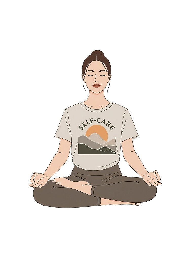Self care girl in lotus position by DropRomance