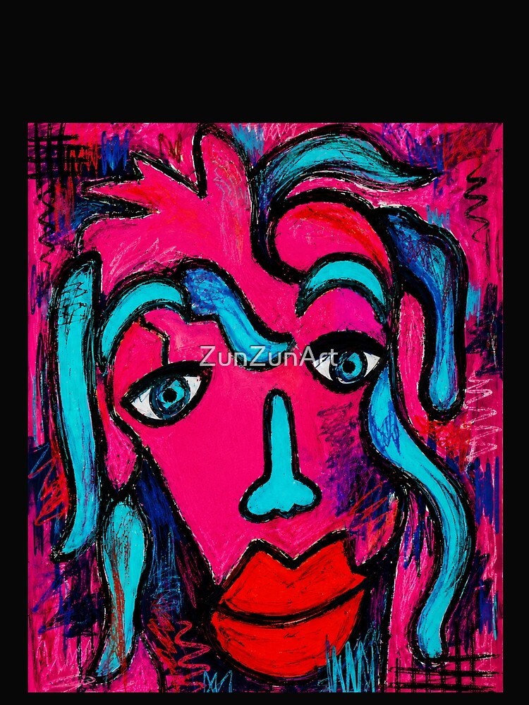 Neon Tribal Neo Expressionist Wanderer by ZunZunArt