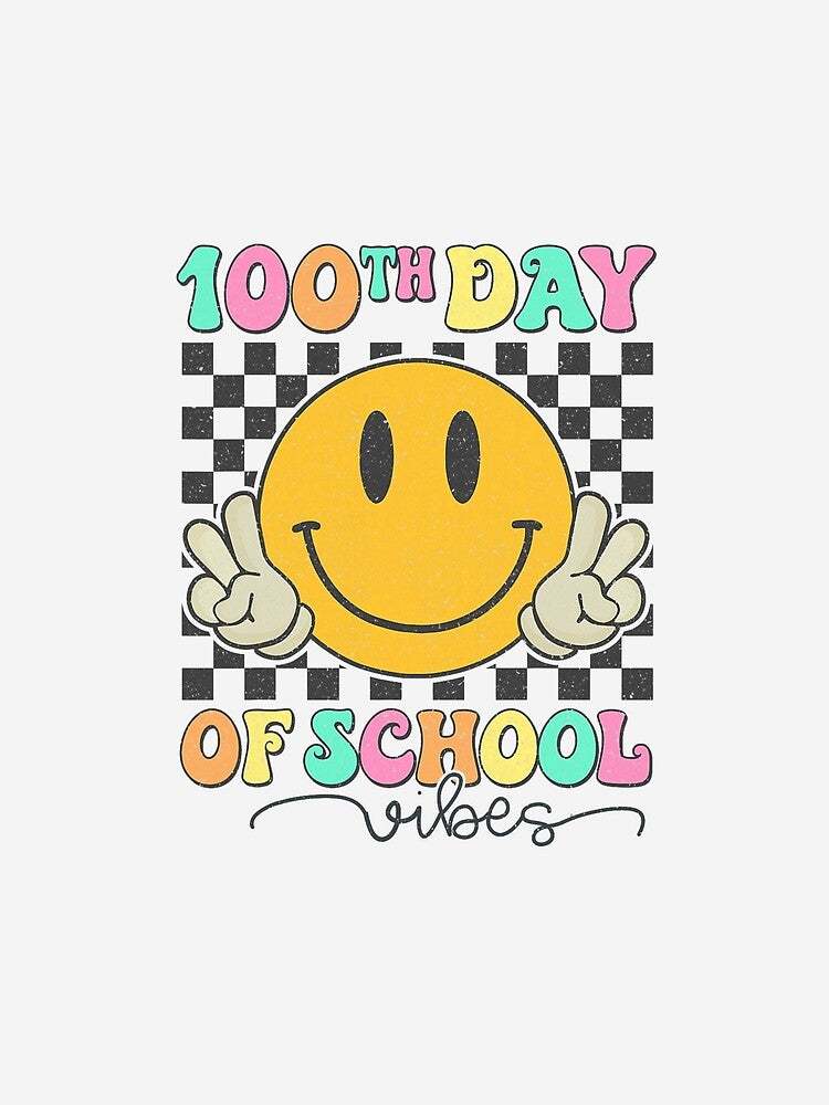 100th Day of School Vibes Cute Smile Face 100 Days of School by KevinorNorris