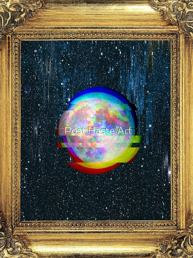 Full Moon Glitch Art by Post Haste Art
