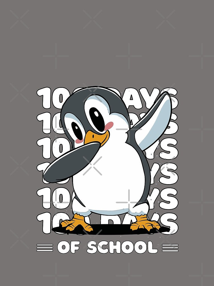 100 Days of school typography featuring a Dabbing Penguin #2 by XYDstore