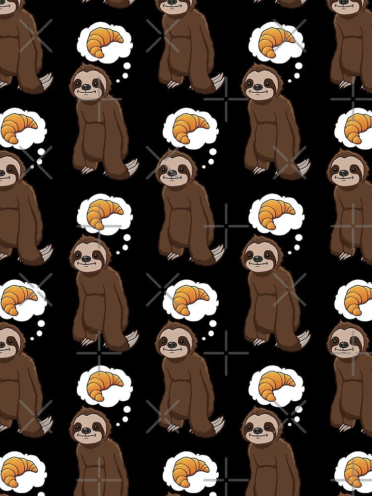 Sloth thinking about eating a Croissant by jonmlam