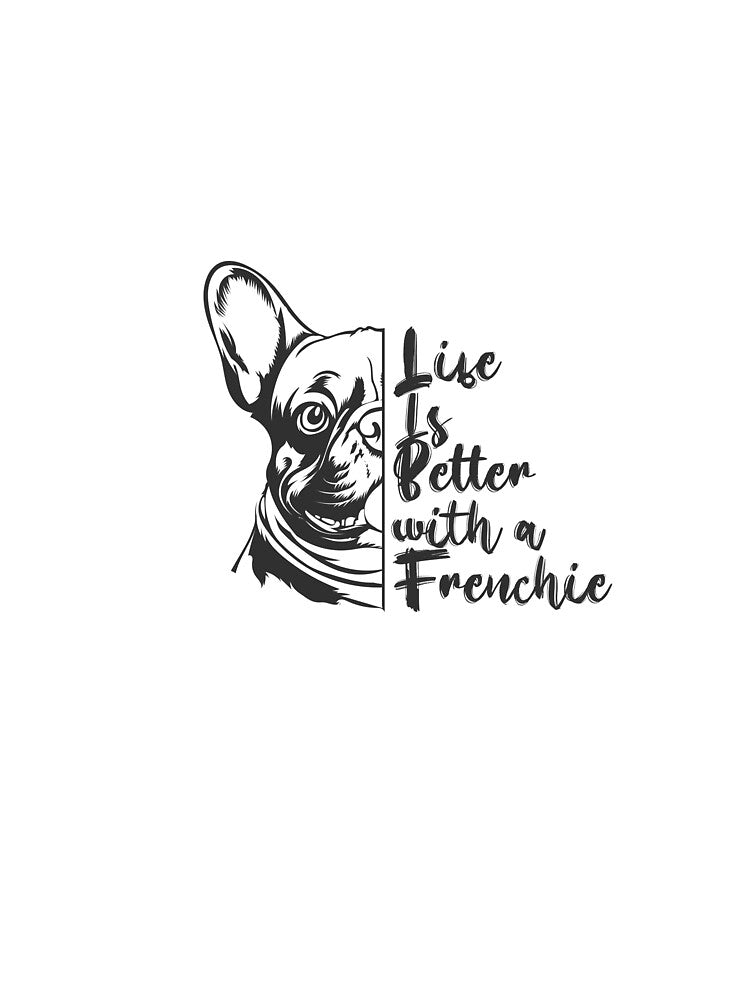 Retro Style French Bulldog Illustration Frenchie by Hansani Nuwanmini Jayawickrama