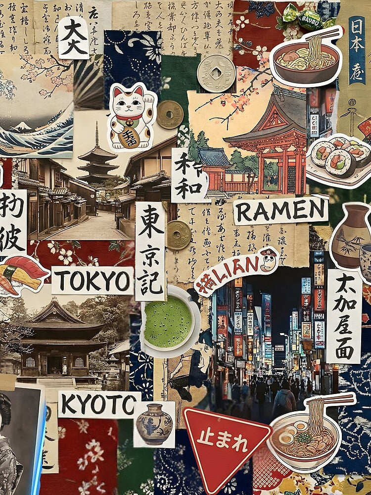 Japancore Collage Japanese Aesthetic Pride Heritage Scrapbook by GlueGunEnergy