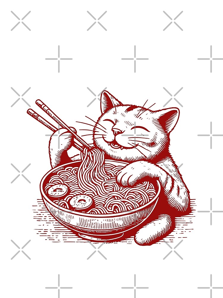 Ramen Noodles Kawaii Cat Japanese Streetwear by LuminOrb