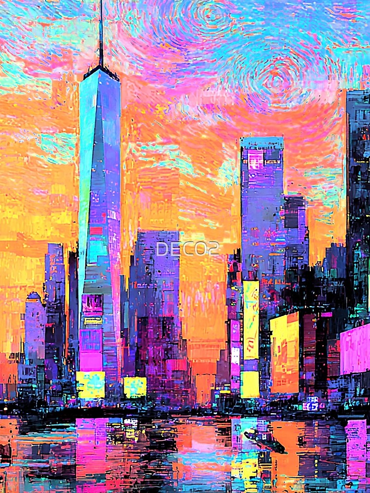 Cyberpunk Futuristic City In Surreal Neon-Like Hues by DEC02