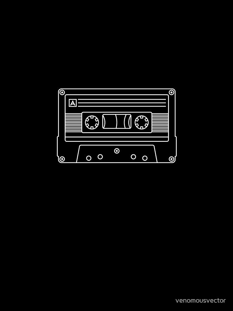 Cassette Tape minimal Mixed Tape concept outline design for Retro Music Lovers by venomousvector