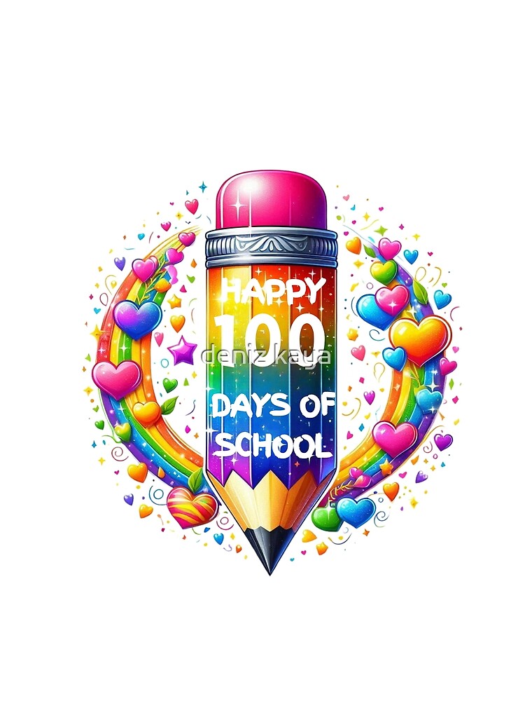 100 Days Of School, Colorful Pencil by deniz kaya