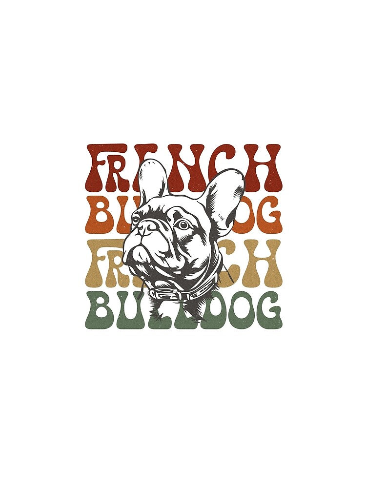 Retro Frenchie French Bulldog Illustration by Hansani Nuwanmini Jayawickrama