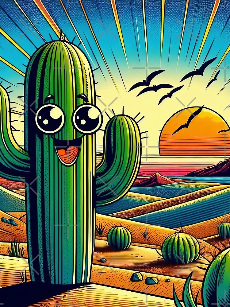 Happy Cactus Sunset by Jolly-Drawings