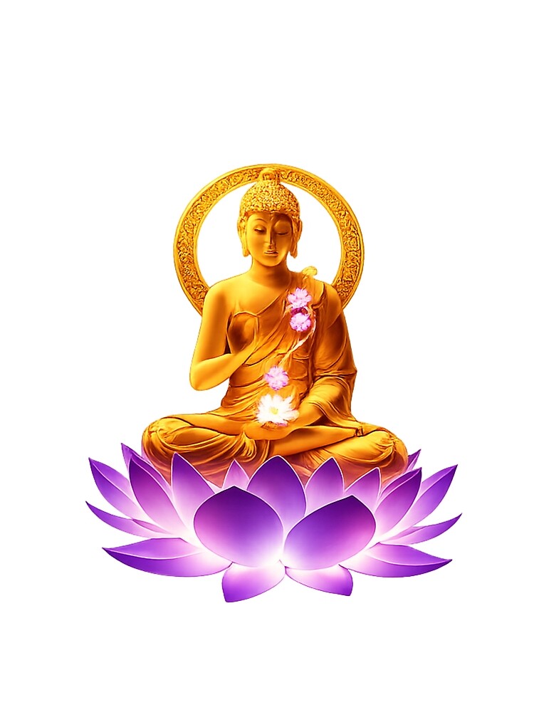 Golden Buddha Lotus Spiritual Meditation Design by Gezonde-Voeding