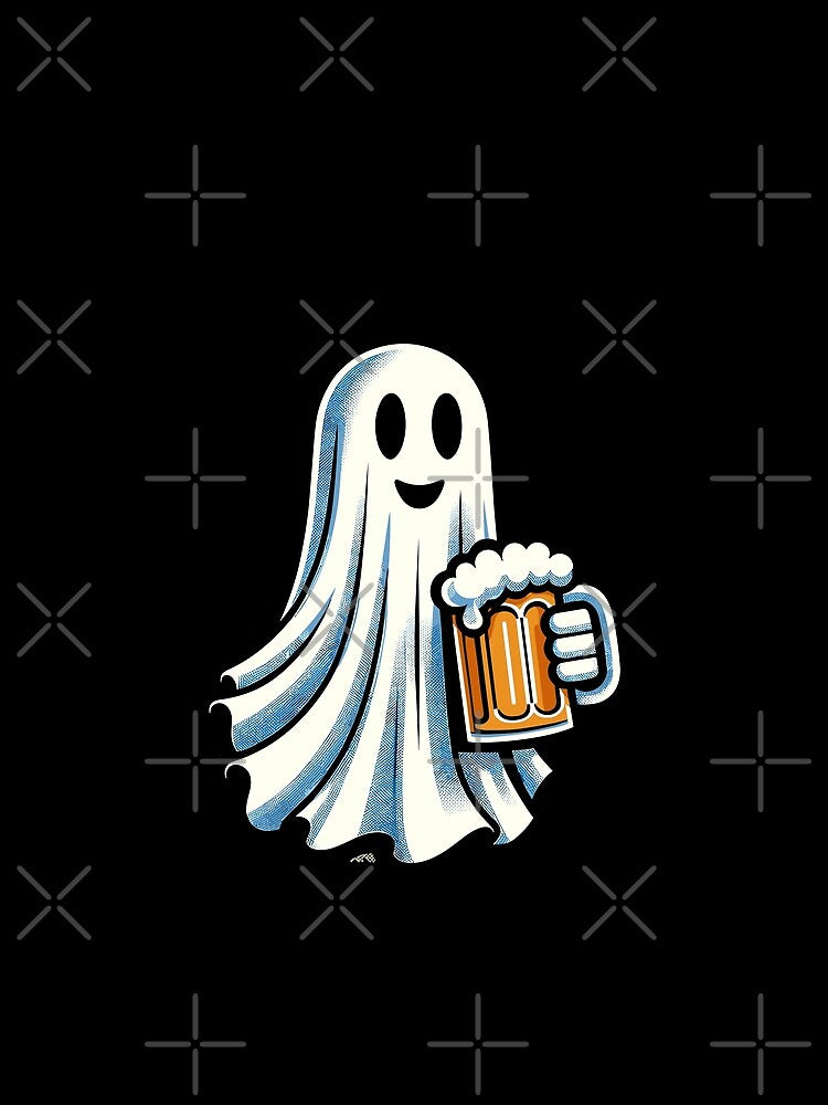 Boozing Ghost Beer Lover Funny Halloween Party by LuminOrb