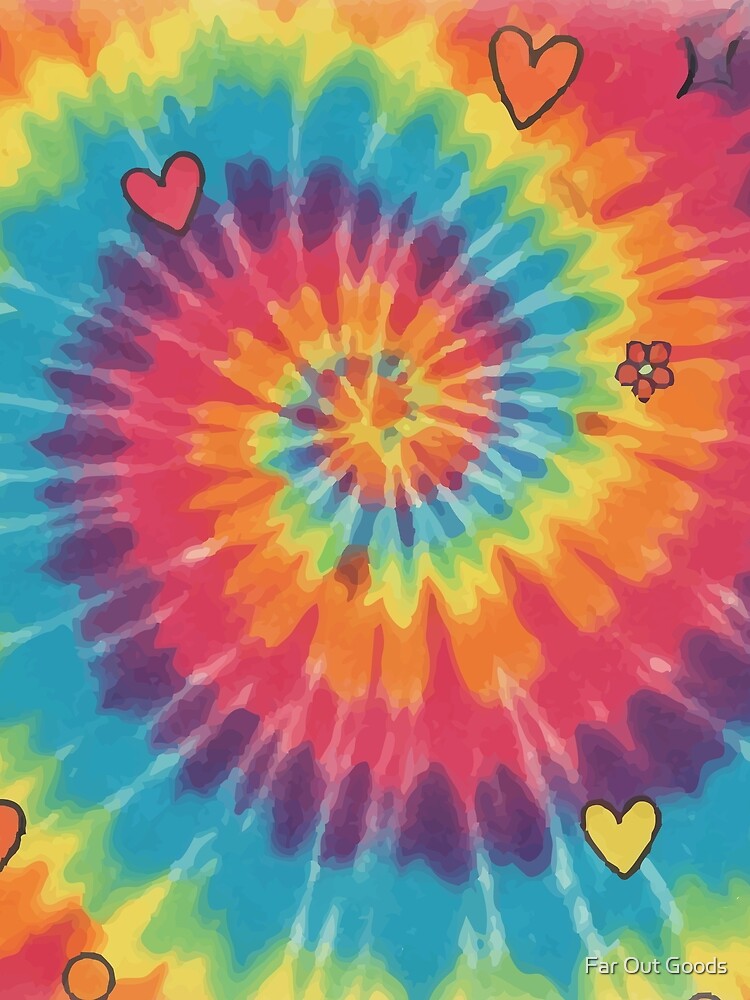 Retro Tie-Dye Peace & Love Psychedelic Art Print – Colorful 70s Hippie Vibes by Far Out Goods