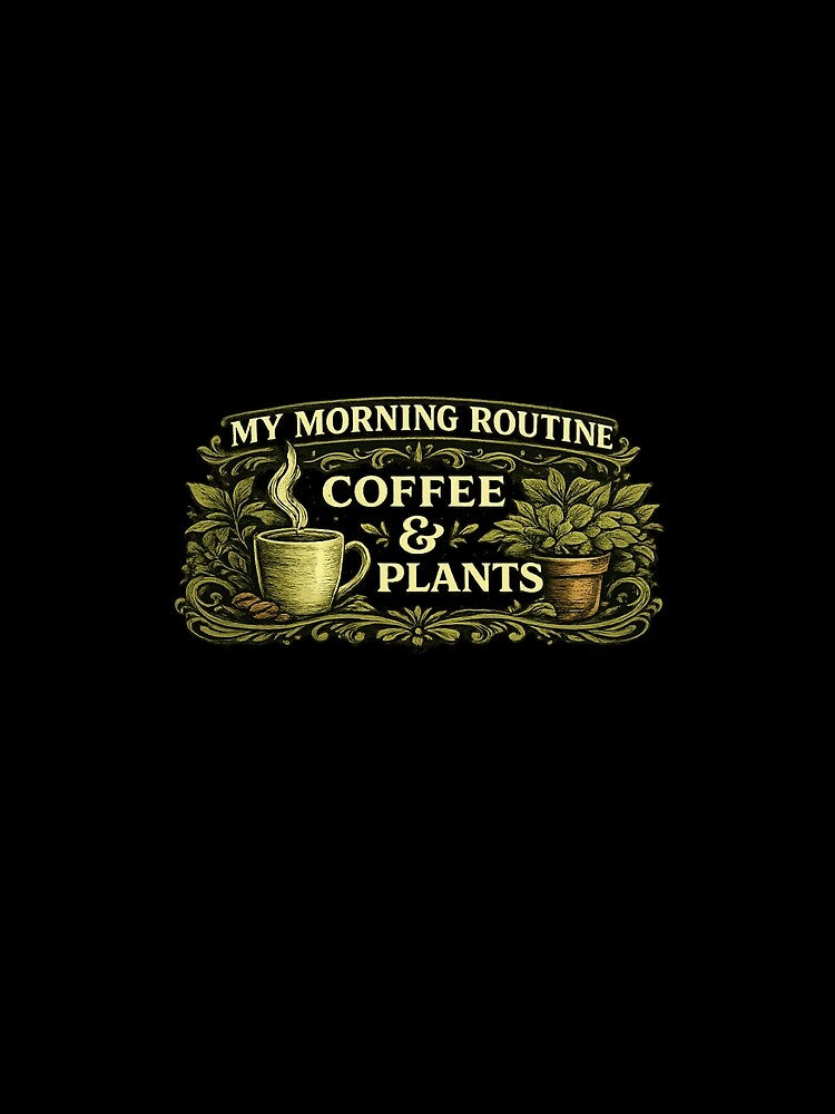 My Morning Routine Coffee and Plants | Plant Lover Gift | Coffee Lover Gift | Plant Mom Gift | Botanical Aesthetic Shirt by HooptownRV