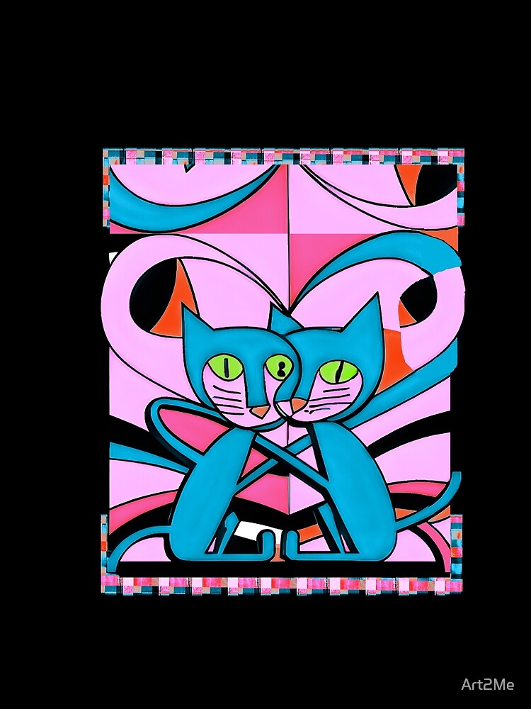 60s Pop Art Style, Art Print, Cat Lover Gift, Maximalist Décor by Art2Me