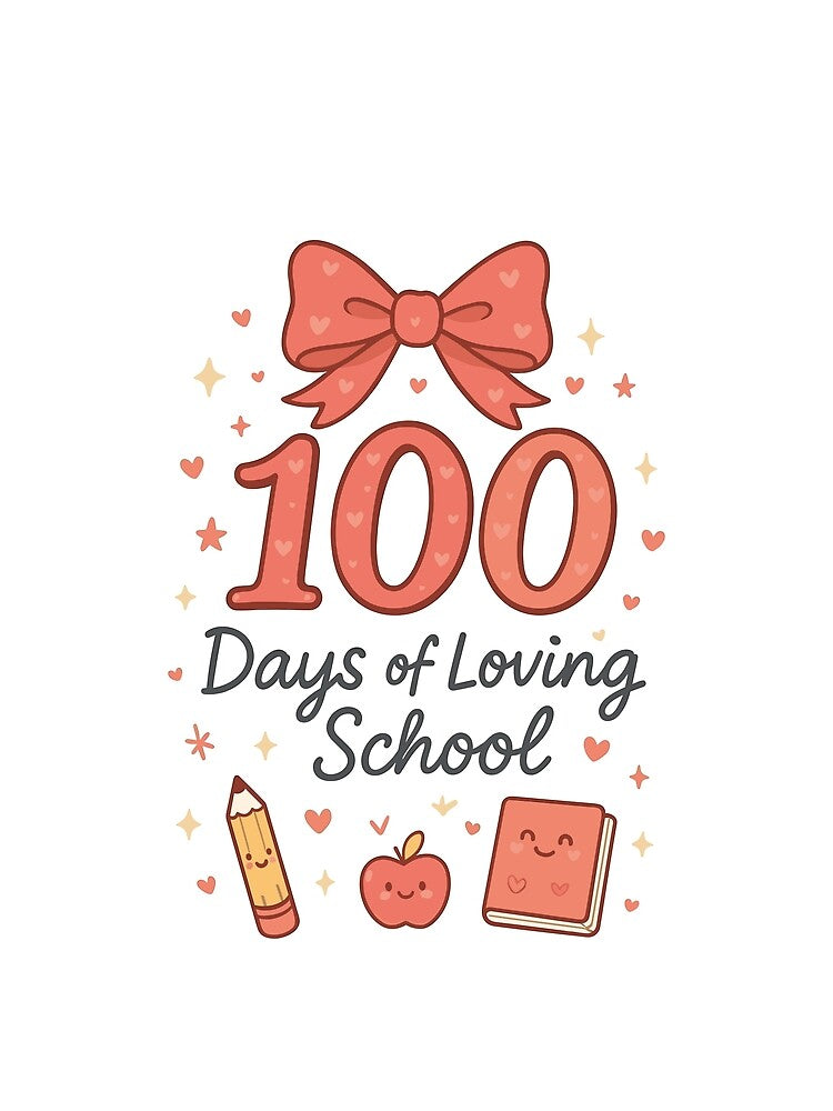 Cute pink 100 days of loving school by RyuEssence