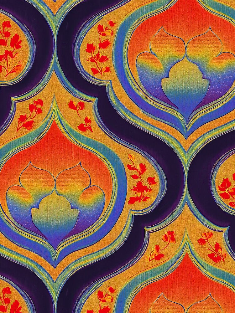 Modern Traditional Rainbow Fabric Print | Pride Pattern by thaneydesign