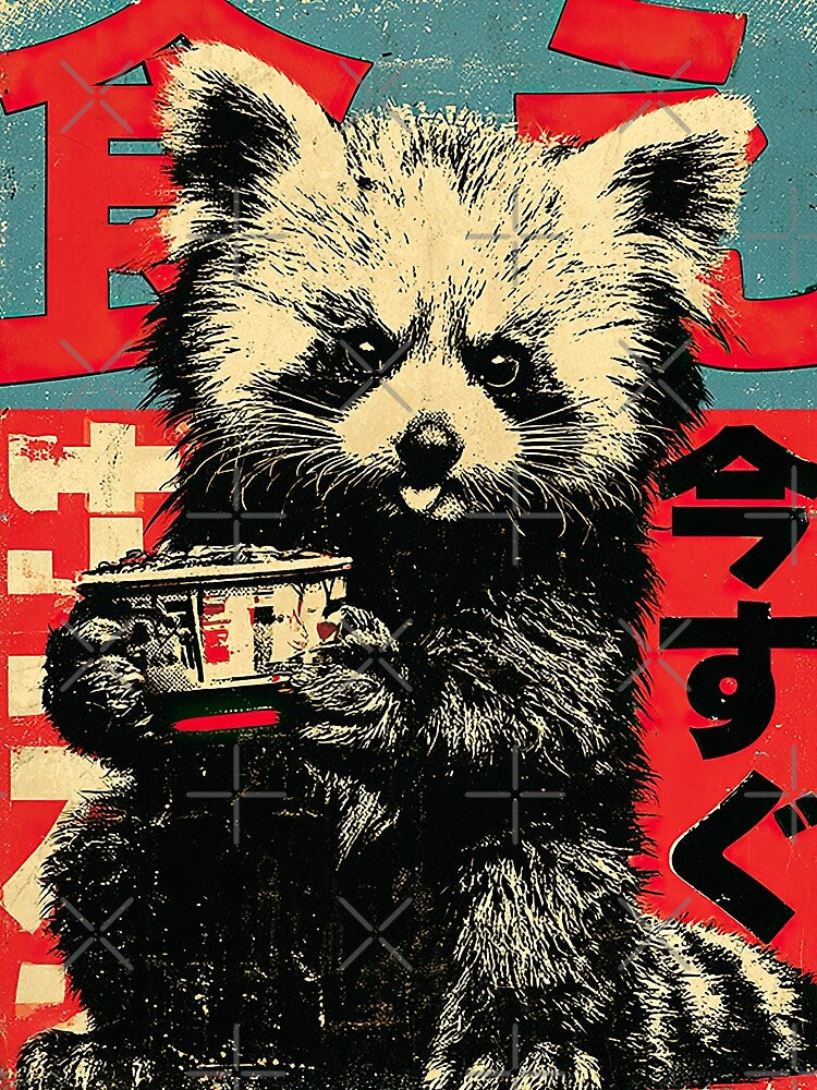 Japanese Red Panda – “TABERO” Cute Retro Propaganda Design – Vintage Style by obstinator