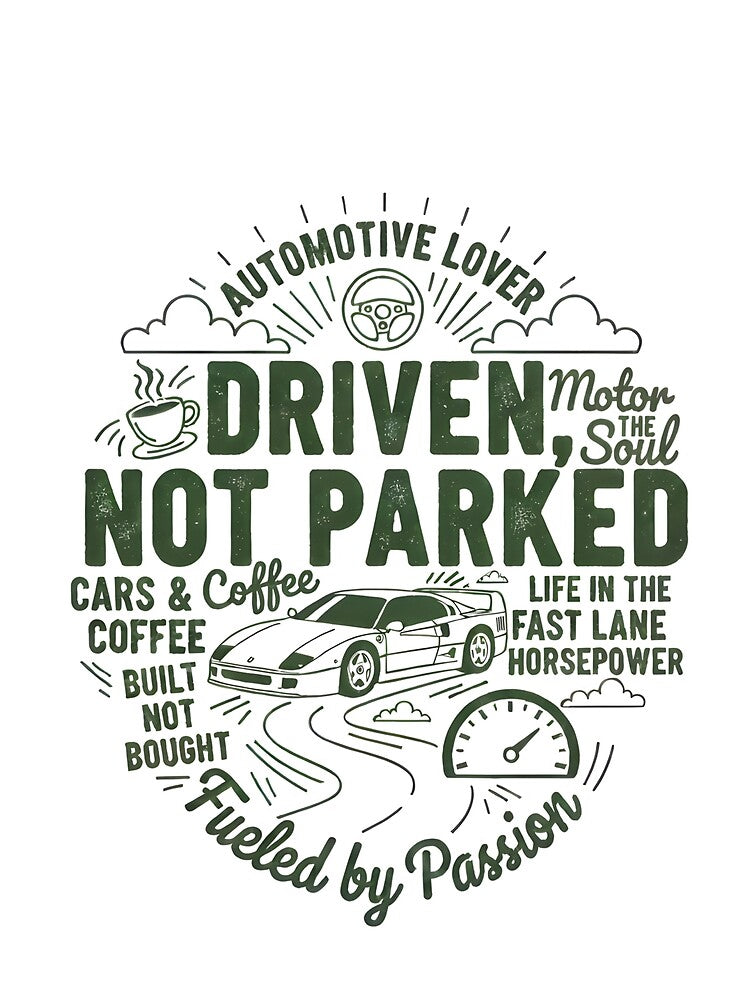 Driven Not Parked – Design Cars & Coffee by Fuel-Shirts