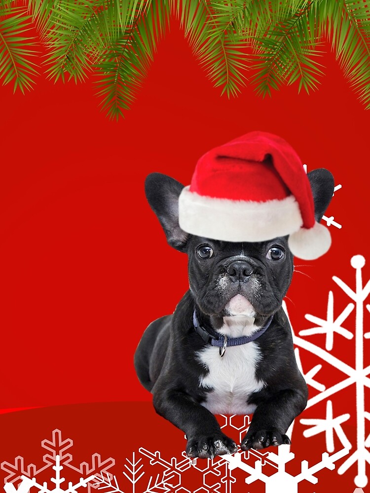Blue French Bulldog Christmas by FunShirtDesigns