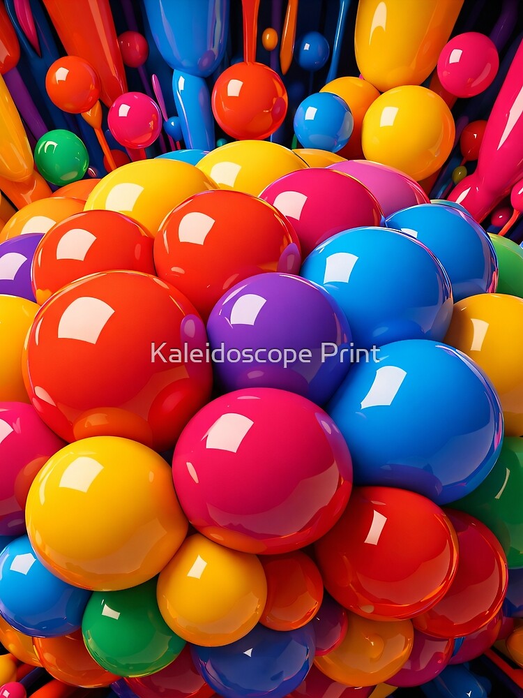 Colorful Glossy Abstract Balls – Bright 3D Pop Art Pattern by Kaleidoscope Print