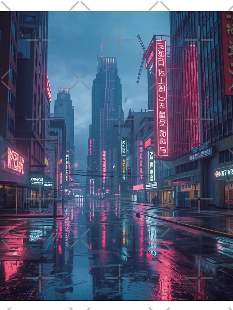 Neon Cyberpunk City – Y2K Futuristic Asian Cityscape by Gadet100