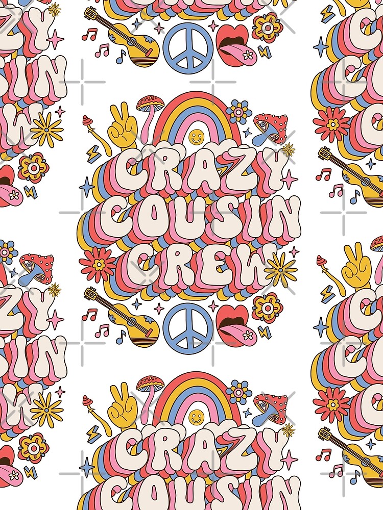 Crazy Cousin Crew Groovy Retro Funny Family Reunion by GravitiTees