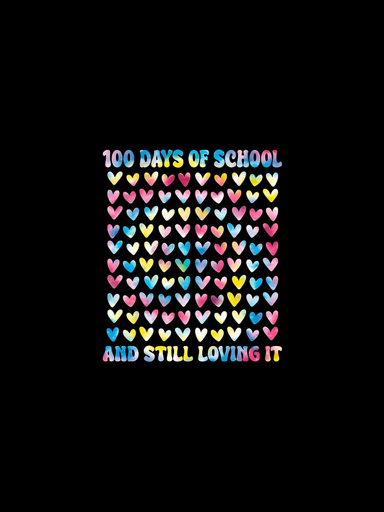 100 Days of School Tie Dye 100 Hearts Love by BobbyGifts