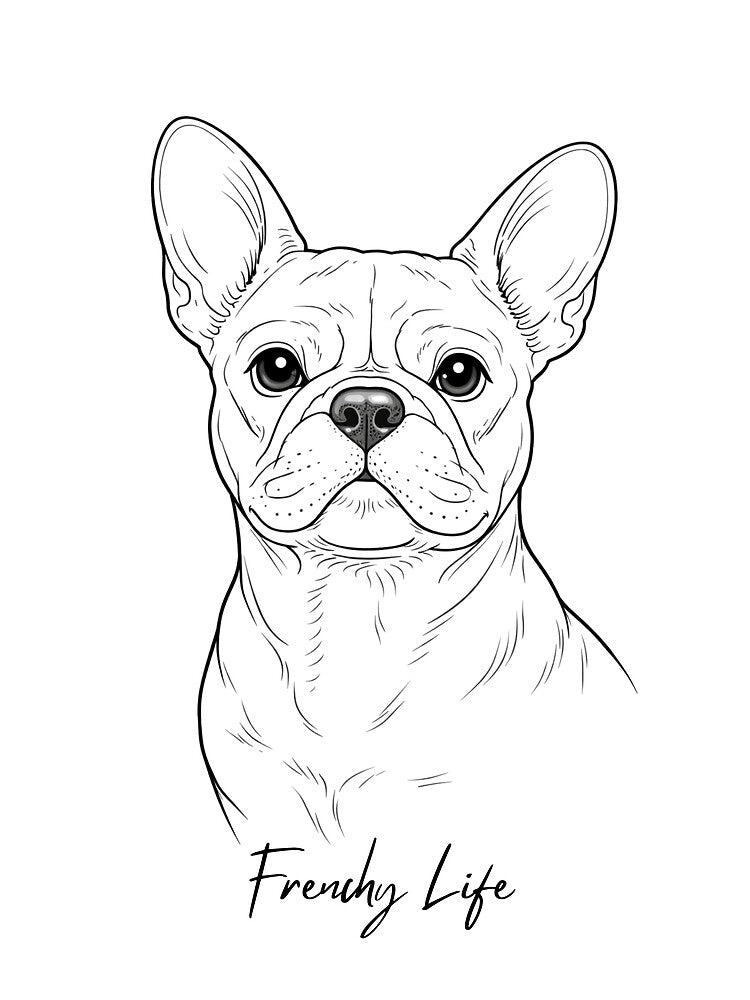 French Bulldog Life - Line Art Portrait | French Bulldog Gift by DogzNCarz