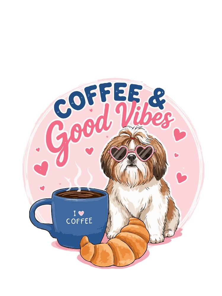 Coffee & Good Vibes – Cute Dog Aesthetic Design T-Shirt by PawsAndPallette