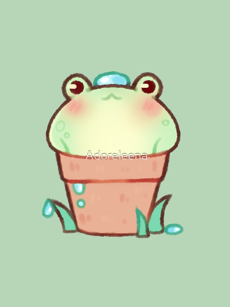 frog in a plant pot by Adoreleena