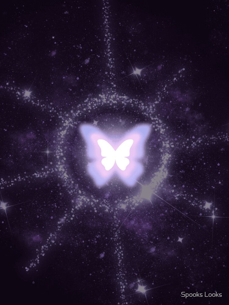 Y2K Aesthetic Galaxy Purple Butterfly by Spooks Looks