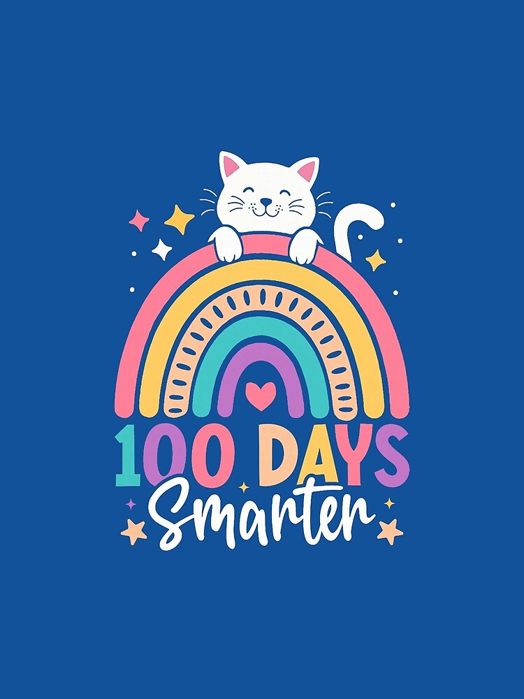 100 Days of School Kids Kitten Cat 100th Day of School Girls by KevinorNorris