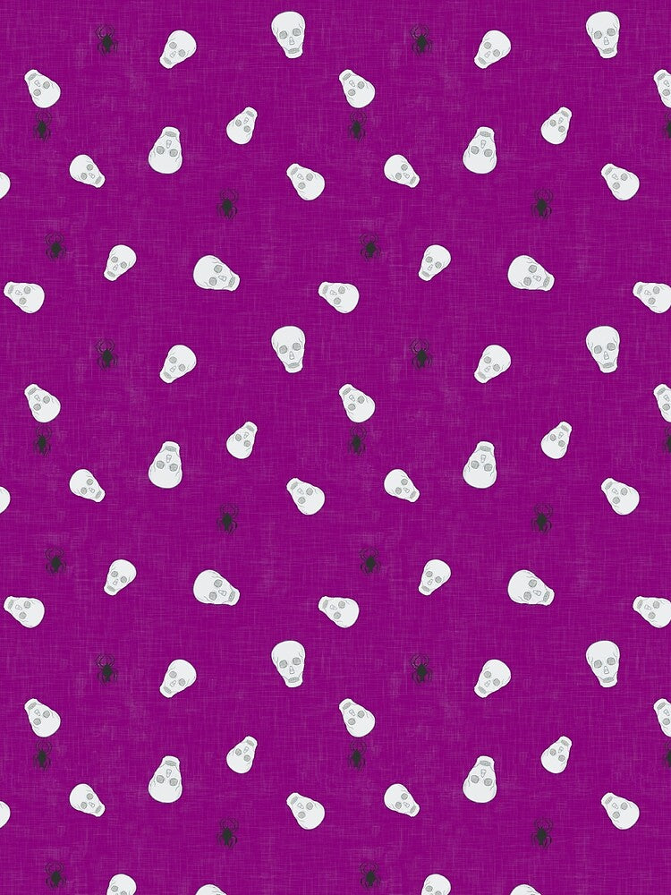 Purple gothic Halloween Skull & spiders by Anne Londez Studio