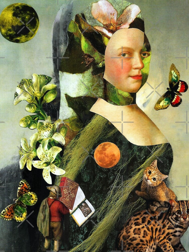 Cat Lady Cottagecore Forest Book Lover Nordic Scandinavian by Seruni Artworks