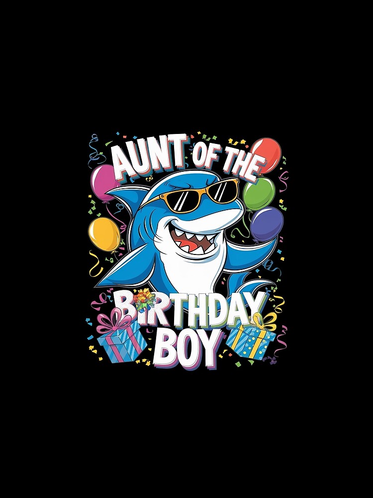 Aunt of the Birthday Boy Family Matching Party Shark 22 by MythWoot