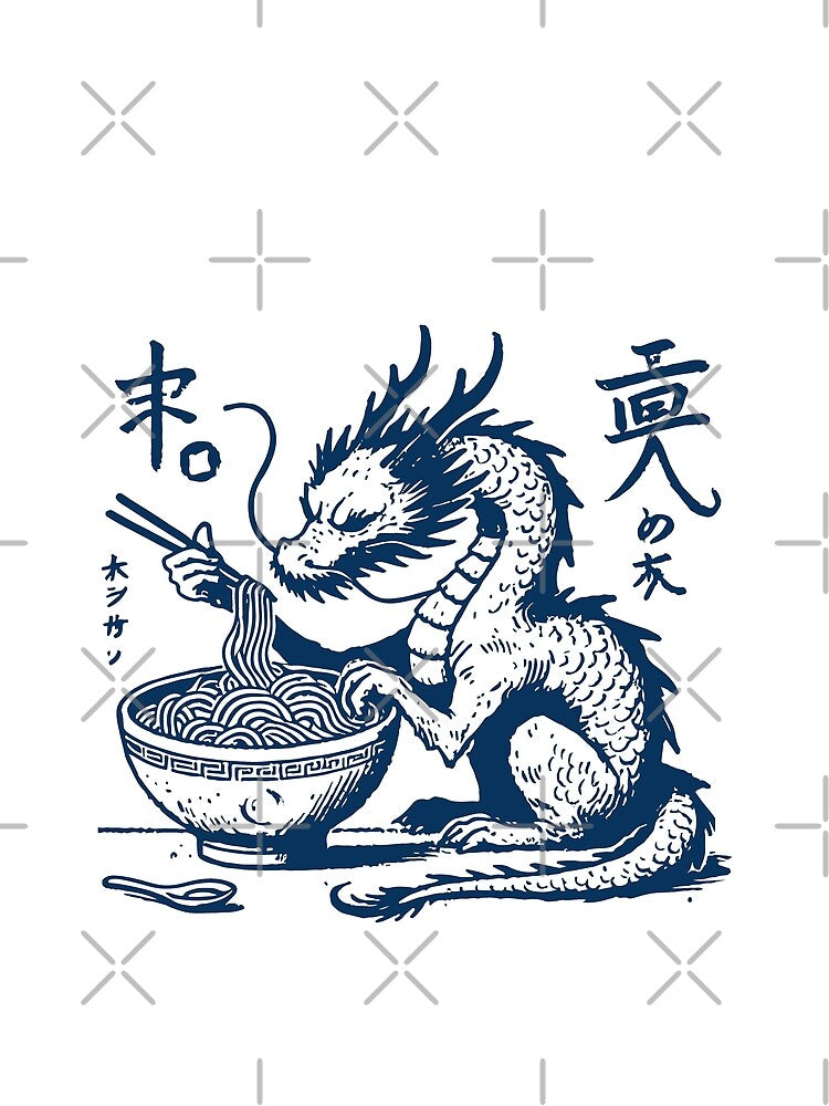 Funny Ukiyo-e Ramen Dragon Streetwear Retro by LuminOrb