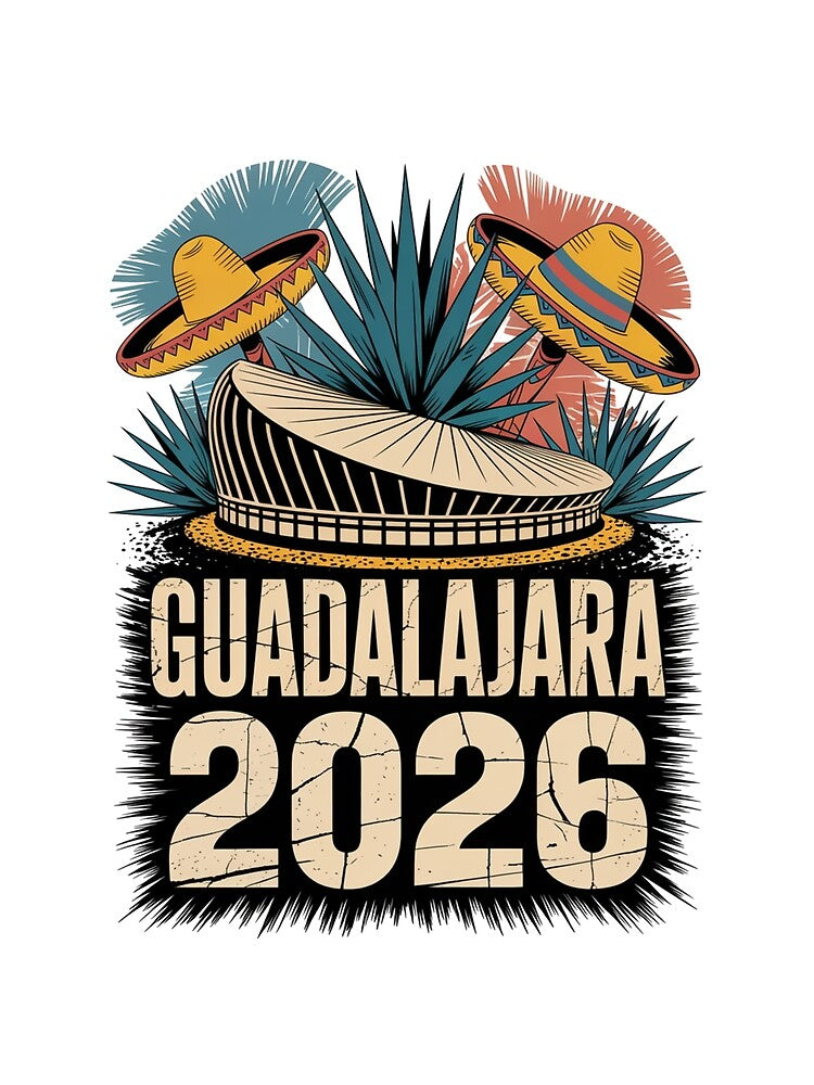 Guadalajara 2026  Mexico Football Soccer Souvenir T-Shirt V15 by DarylWelsh2024