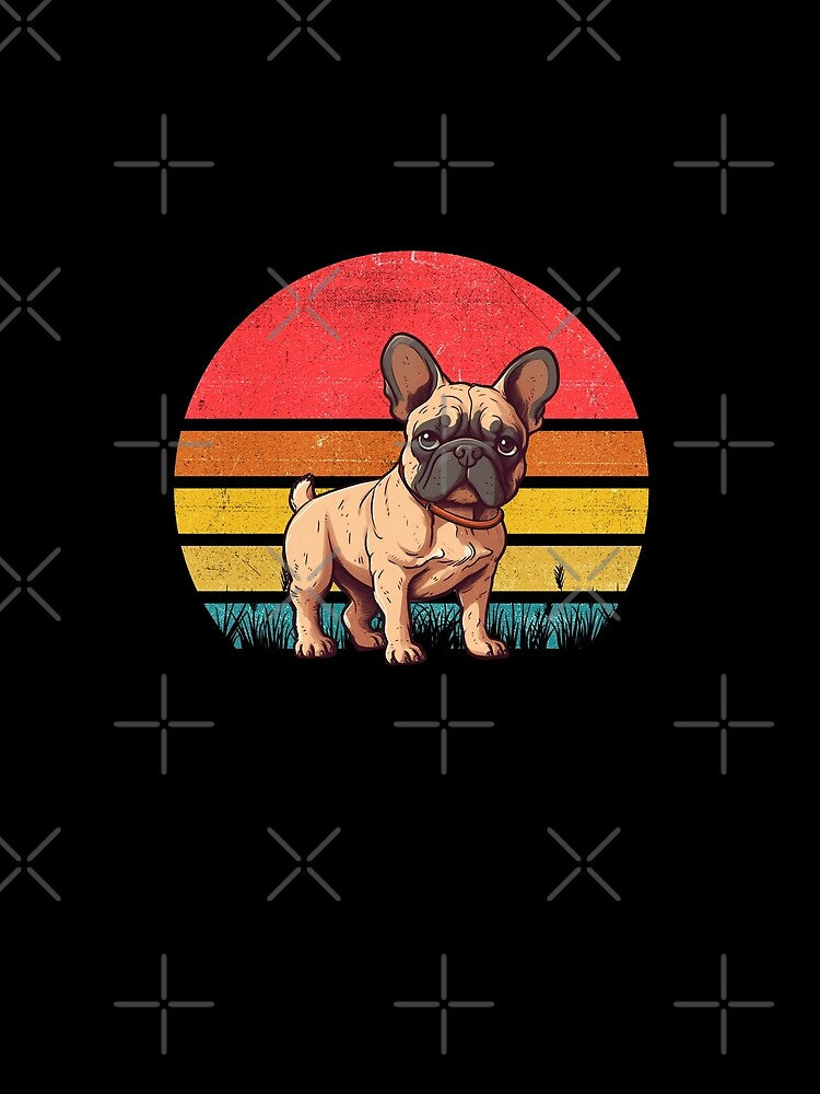 French Bulldog Vintage Retro Sunset by rafaeltto