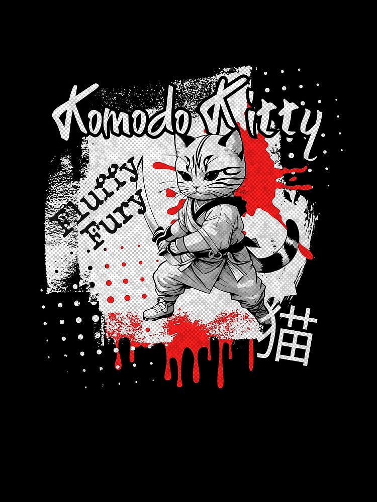 Funny Grunge Samurai Cat Komodo Kitty by TackyTime