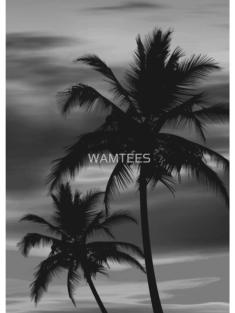Palm trees silhouette black and grey by WAMTEES