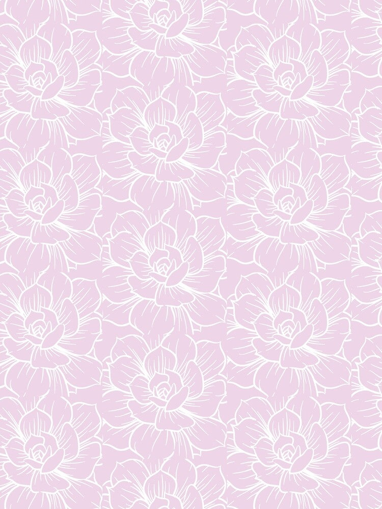 Pink Floral Succulents Flowers Pattern by NelBo